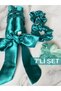 Satin Heatless Hair Styling Hair Sauce with Turquoise-bow Gold Pack of 7