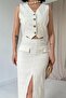 Linen Vest Look Beige Dress - 3