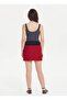 Mini Red Bohemian Skirt with Pockets and Tie Waist - 2