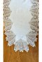 White Color 5-Piece Lace Living Room Set - Tablecloth Runner Set