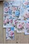 15 Pieces Antique Vintage Pink Rose Themed Scrapbook Paper Set Bullet Journal Decoupage Paper Blue - 5