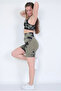Seamless Push-Up Recovery Tie-Dye Pattern Sports Shorts Bra Set - 2