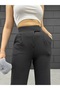 Women's Dark Smoked High Waist Lycra Stretchy Velcro Closure Pleated Casual Fit Palazzo Pants - 2