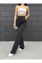 Women's Dark Smoked High Waist Lycra Stretchy Velcro Closure Pleated Casual Fit Palazzo Pants - 3