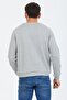 Gray Melange Hoodless Crew Neck Basic Sweatshirt - 6