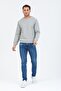 Gray Melange Hoodless Crew Neck Basic Sweatshirt - 3
