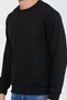Siyah Kapüşonsuz Bisiklet Yaka Basic Sweatshirt - 2
