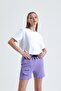 Lilac Pocket Detailed High Waist Short Sweat Shorts