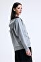 Gray Melange 100% Cotton Zippered Cardigan with Hood - 5