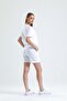 White Leg Detailed Pocket High Waist Short Sweat Shorts - 4