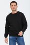 Siyah Kapüşonsuz Bisiklet Yaka Basic Sweatshirt - 5