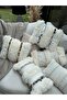 Hand-Woven Bohemian Morocco Tufted Chanel Striped Throw Pillow Cover - 3