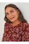 Crew Neck Floral Long Sleeve Women's Dress - 4