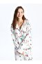 Shirt Collar New Year Themed Long Sleeve Women's Pajama Set - 3