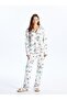 Shirt Collar New Year Themed Long Sleeve Women's Pajama Set - 4