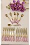 18-Piece Drop Crystal Model Pink Sweet Fork and Knife Set - 4
