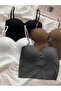 Glop Detailed Strappy Cropped Bustier Bodysuit Tank Top - 3