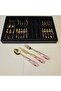 18-Piece Drop Crystal Model Pink Sweet Fork and Knife Set - 2