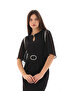 Midi Black Belt Detailed Evening Dress/Gown - 4