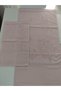 Velvet Towel Set (2 Pieces) Mother and Daughter (Hand Face and Kitchen Towel) Pink Color with Etamine Gap - 3