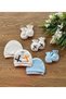 Organic Set of 6 Newborn Baby Gloves and Hats Airplane - 2