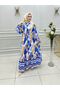 Women's chiffon skirt ruffle pattern hijab dress - 2