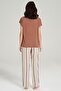 Women's Short Sleeve Linen Coffee Pajama Set C9T2N0O5 - 5