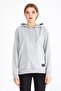 Women's Gray Basic Hooded Regular Fit Comfortable Sweatshirt - 2