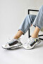 Nely White Asymmetrical Lace-Up Women's Sneakers, Women's Sneakers - 4
