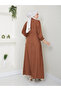 Women's Ruched Detail Drawstring Hijab Dress - 5