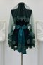 Emerald Green Bridal Veil Set, Glass Beads and Sequins Printed Henna Veil Set 6 Pieces - 2