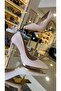 Women's Glittery Satin Platform Shoes - 2