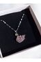 Steel Stone Swan Necklace - 2
