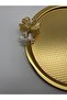 6-Piece Butterfly Round Gold Tea and Coffee Presentation Tray, Decorative Serving Tray 22cm for One Person - 5