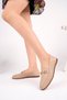 Genuine Leather Beige Print Women's Casual Shoes Pcc-f03 - 3