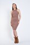 Long Mink Camisole Dress - Halter Neck and Lycra - 5