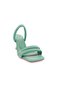 3025-23Y Women's Two-Row Strappy Goblet Heeled Slippers Green - 2