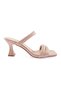 3025-23Y Women's Two-Row Strappy Goblet Heeled Slippers Nude
