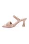 3025-23Y Women's Two-Row Strappy Goblet Heeled Slippers Nude - 3