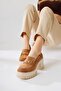 Manija Tan Suede Buckle Detailed Platform Loafer Shoes - 2
