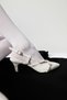 Monna White Pointed Toe Buckle Detailed Short Heeled Women's Shoes - 7