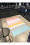 Multicolor Abstract Pastel Stripe Line Patterned Creative Modern Decorative Carpet 5097 - 4
