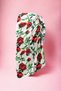 White Red Rose Patterned Long Pareo Satin Women's Beach Dress New Season