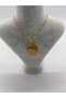 Gold Colored Steel Necklace with Flower of Life Motif