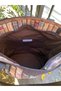 Aged Brown Shoulder Bag with Book Pattern - 3