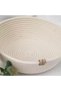 Wooden Bead Handle Basket 20cm Cream Color Organizer Wicker Basket, Organizer - 2