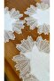 White Color 5-Piece Lace Living Room Set - Tablecloth Runner Set - 5