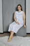 Brand New Cufflink Collar 100% Cotton Combed Plus Size Mother's Nightgown 545 - 6
