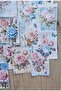 15 Pieces Antique Vintage Pink Rose Themed Scrapbook Paper Set Bullet Journal Decoupage Paper Blue - 4