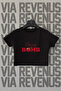 Cherry Bomb Printed Slim Fit Crew Neck Lycra Black Crop